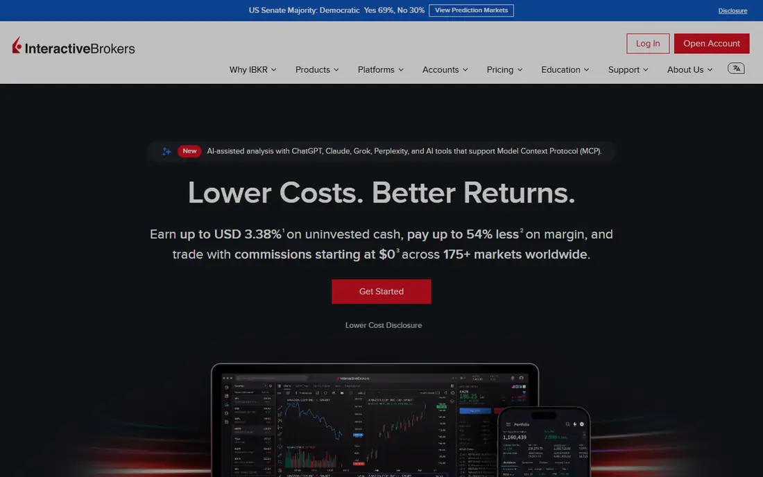 Interactive Brokers homepage