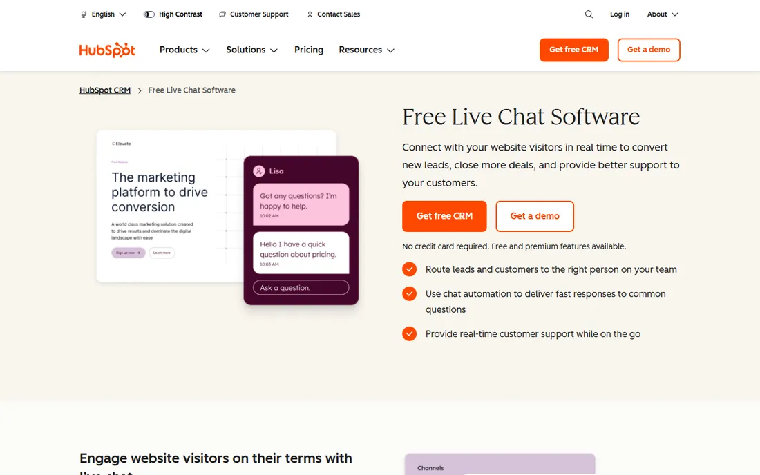 HubSpot homepage