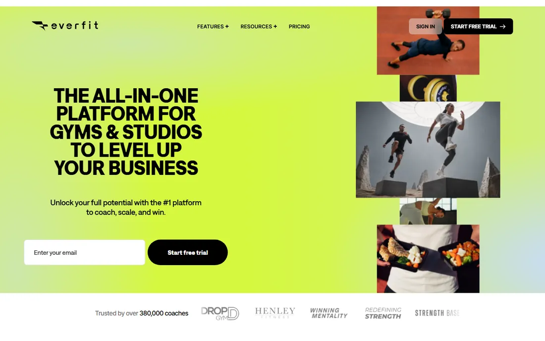 Everfit homepage