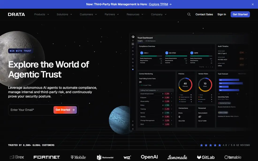 Drata homepage
