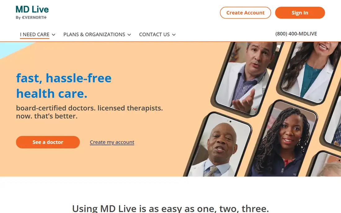 MDLive homepage