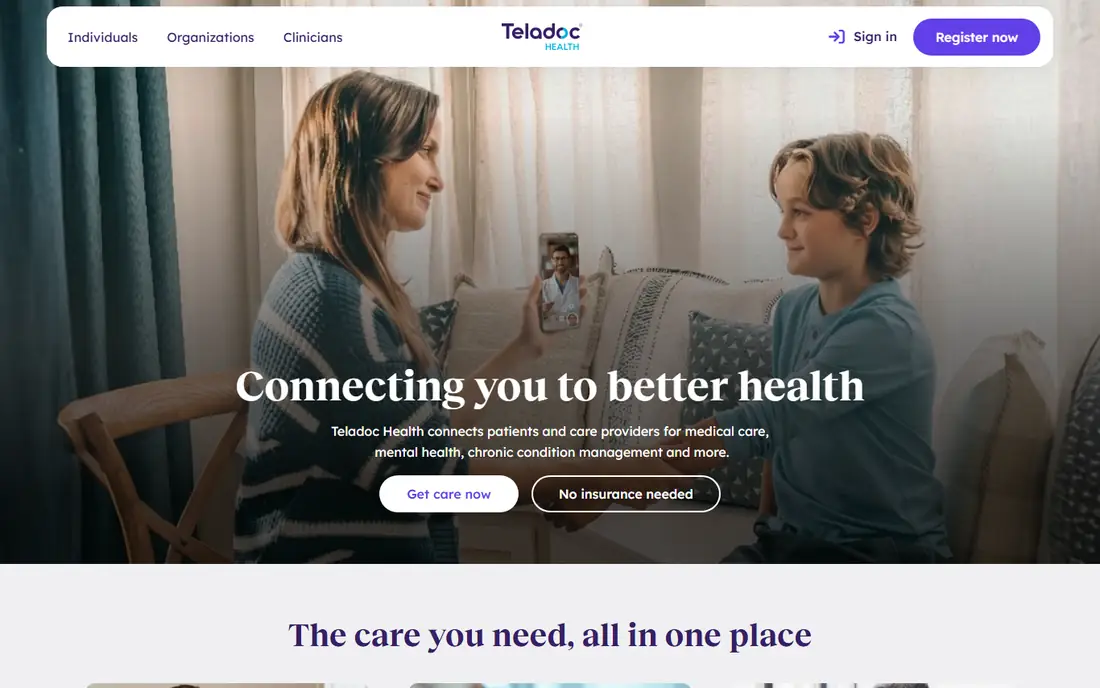 Teladoc homepage