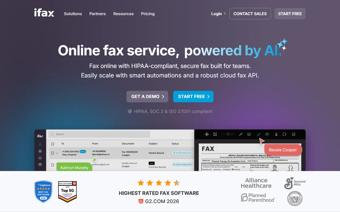 iFax homepage