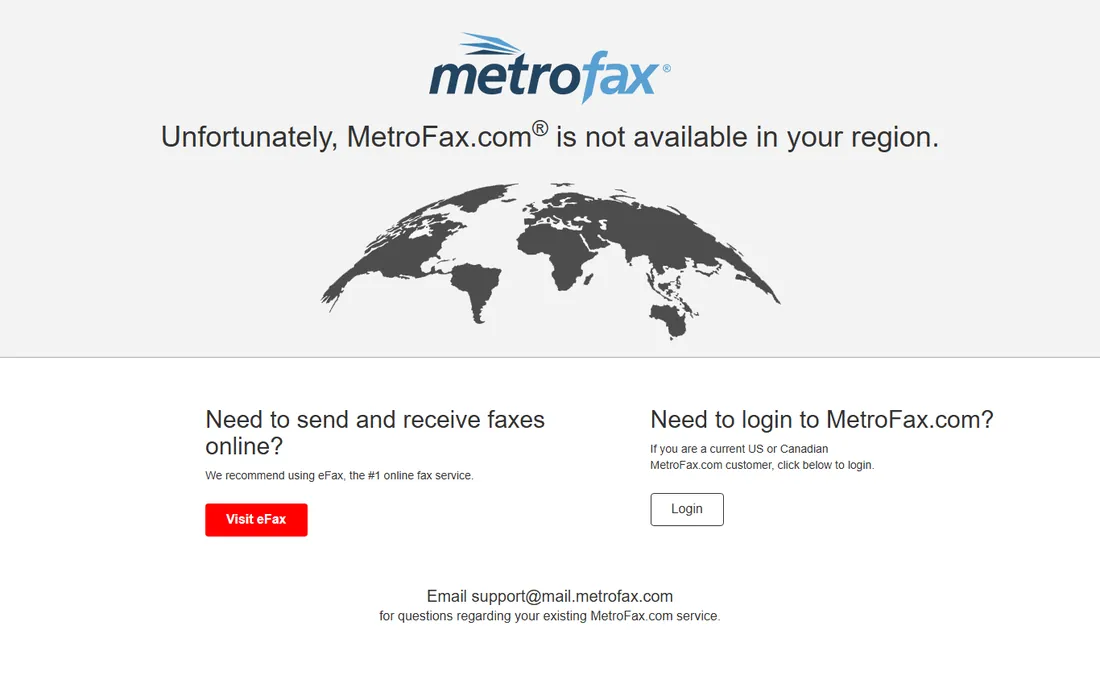 MetroFax homepage