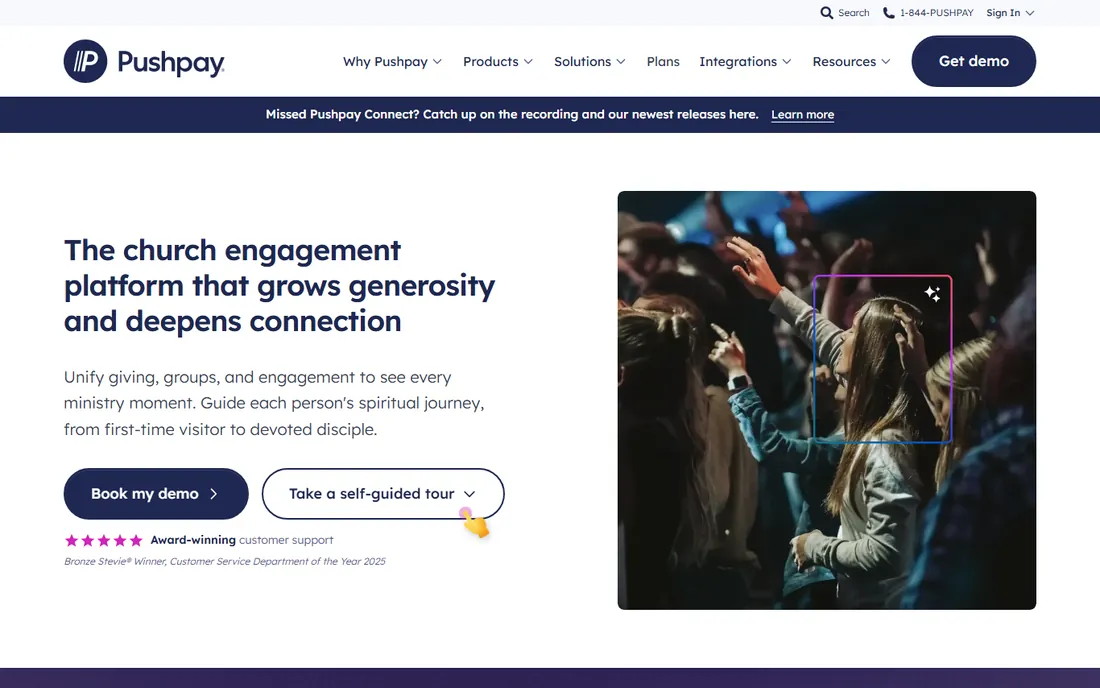 Pushpay homepage