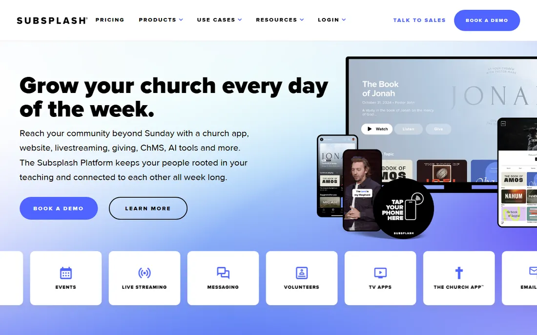 Subsplash Giving homepage
