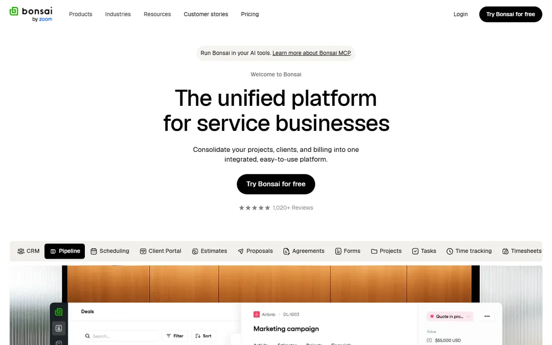Bonsai homepage