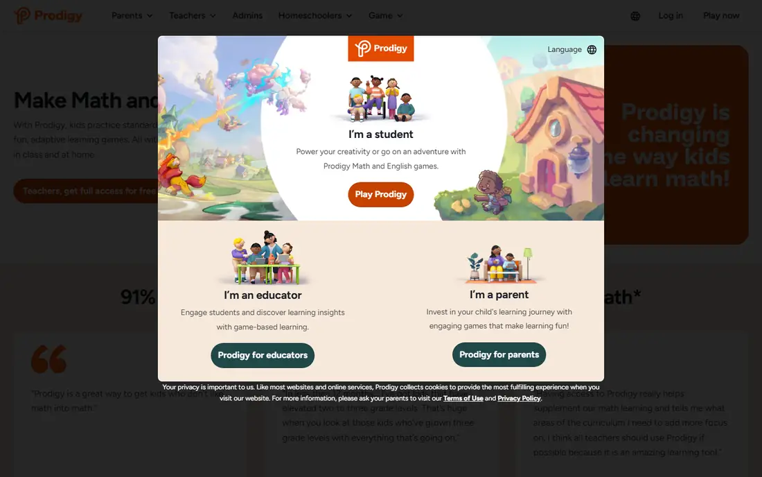 Prodigy homepage