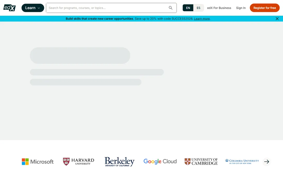 edX homepage