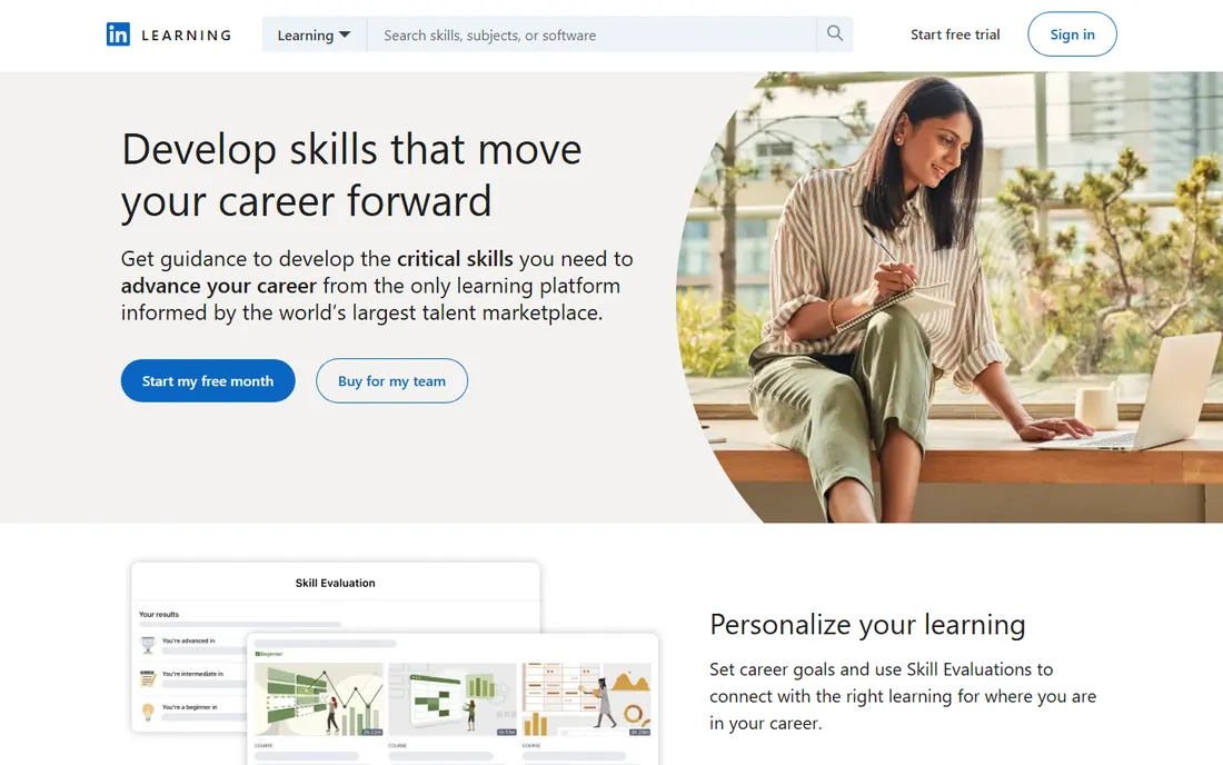 LinkedIn Learning homepage