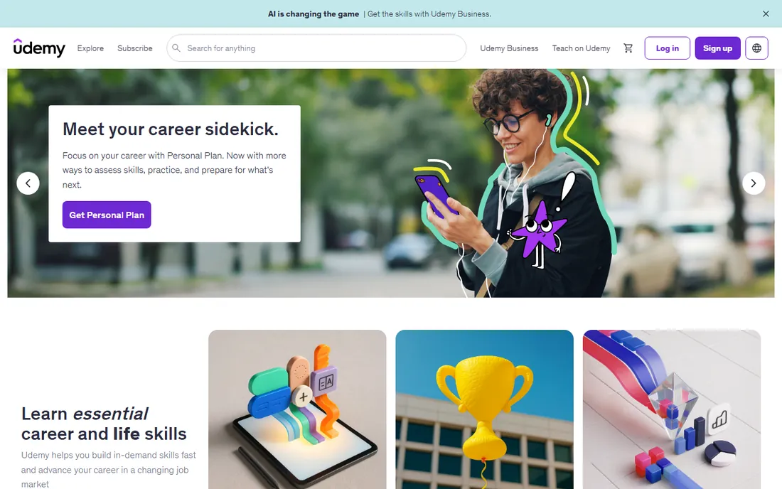 Udemy homepage