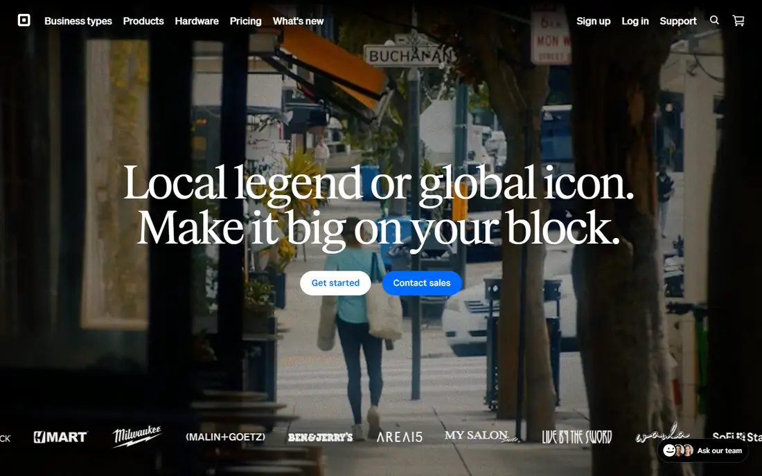 Square homepage