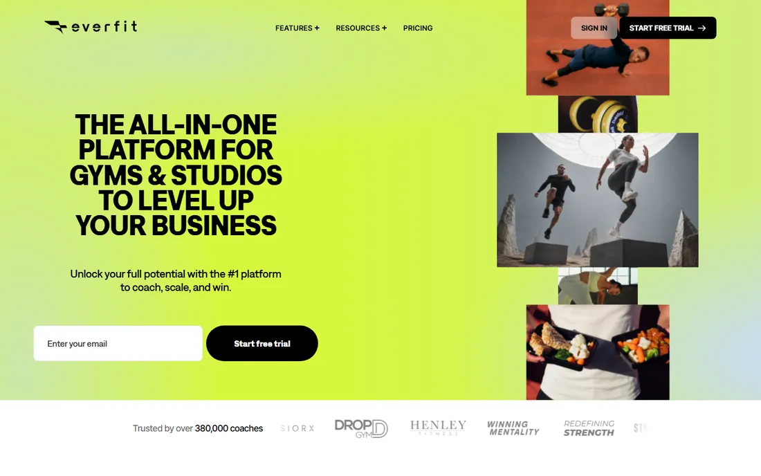 Everfit homepage