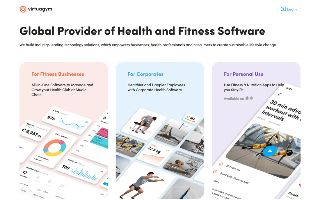 Virtuagym homepage