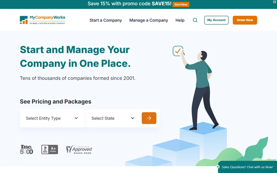 MyCompanyWorks homepage