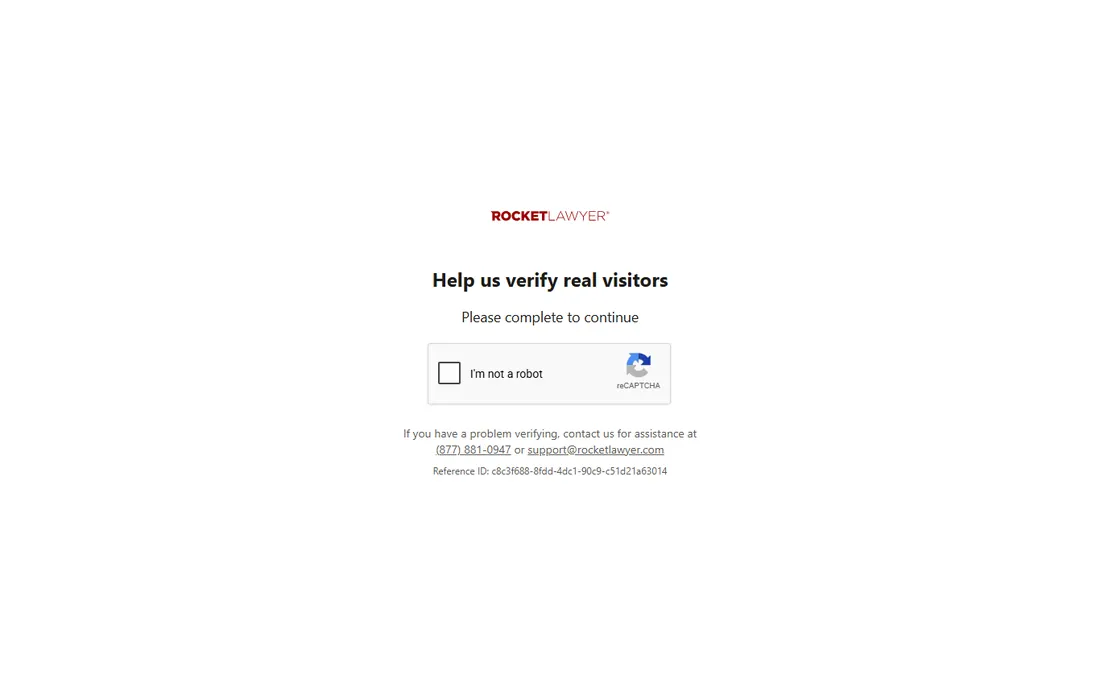 Rocket Lawyer homepage