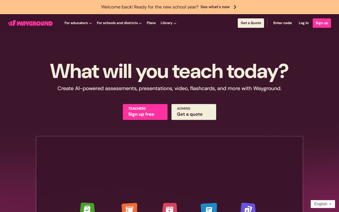 Wayground homepage