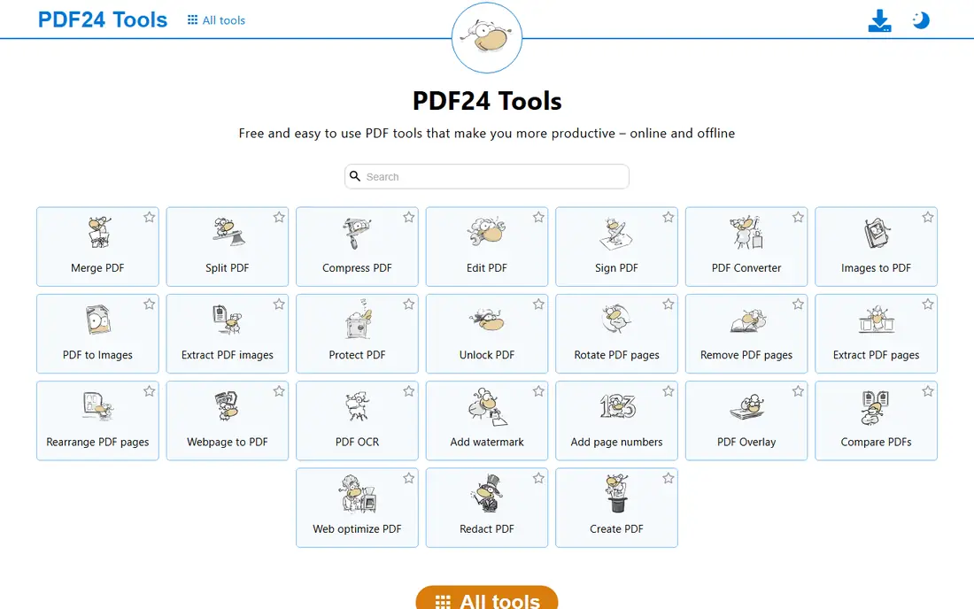 PDF24 Tools homepage