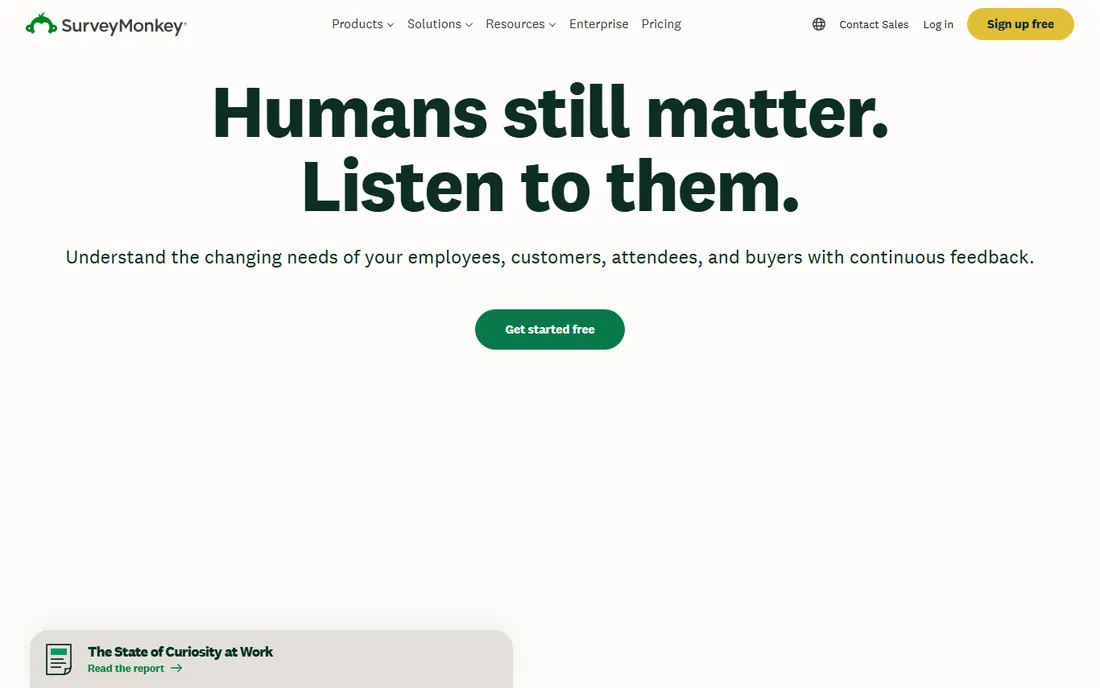 SurveyMonkey homepage