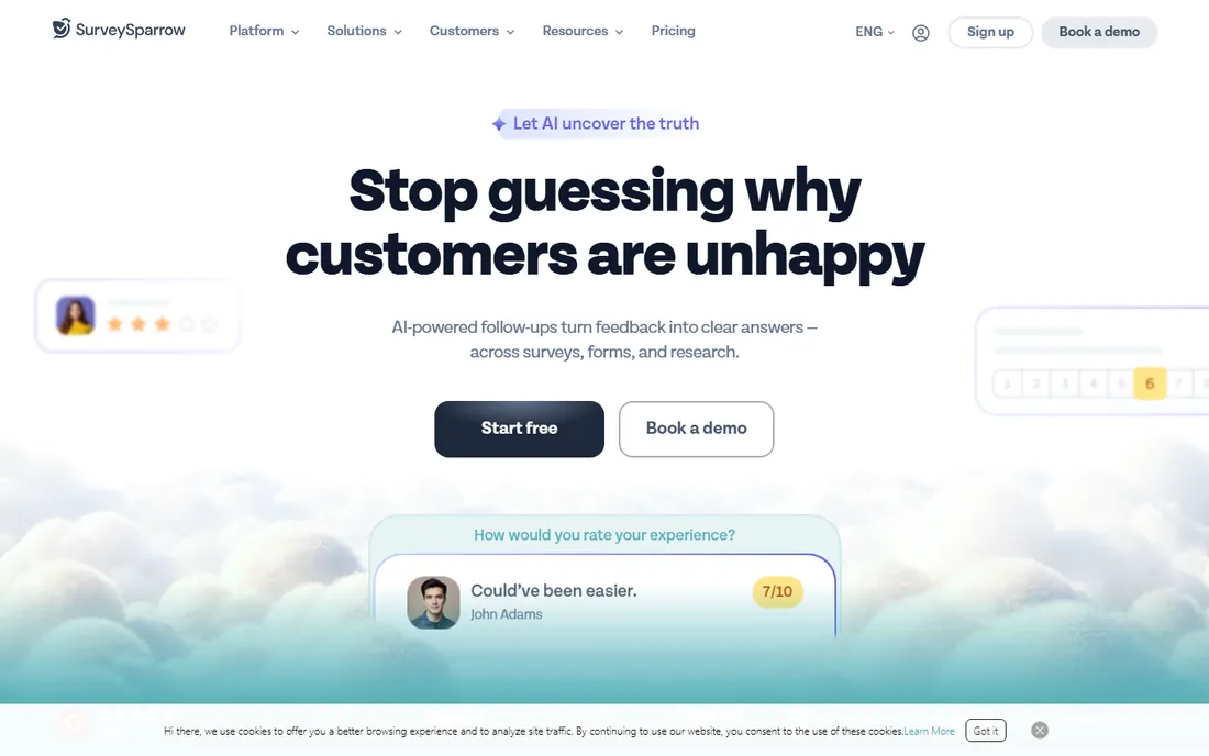 SurveySparrow homepage