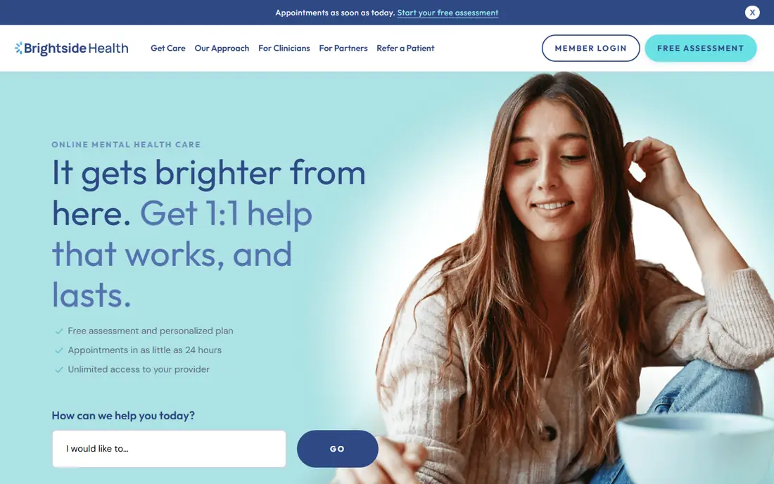 Brightside homepage