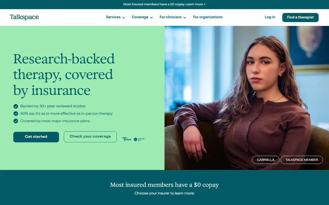 Talkspace homepage