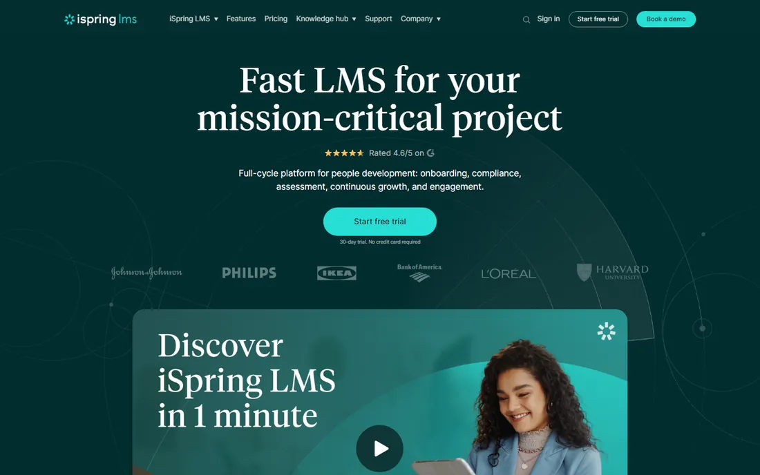 iSpring Learn homepage