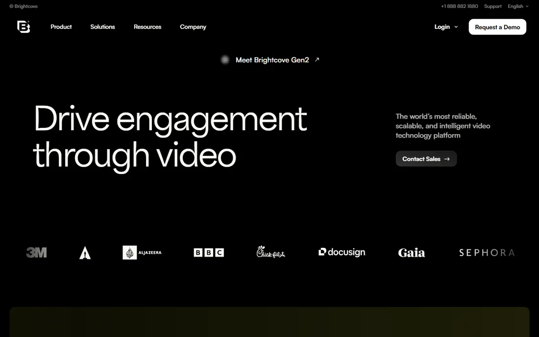 Brightcove homepage