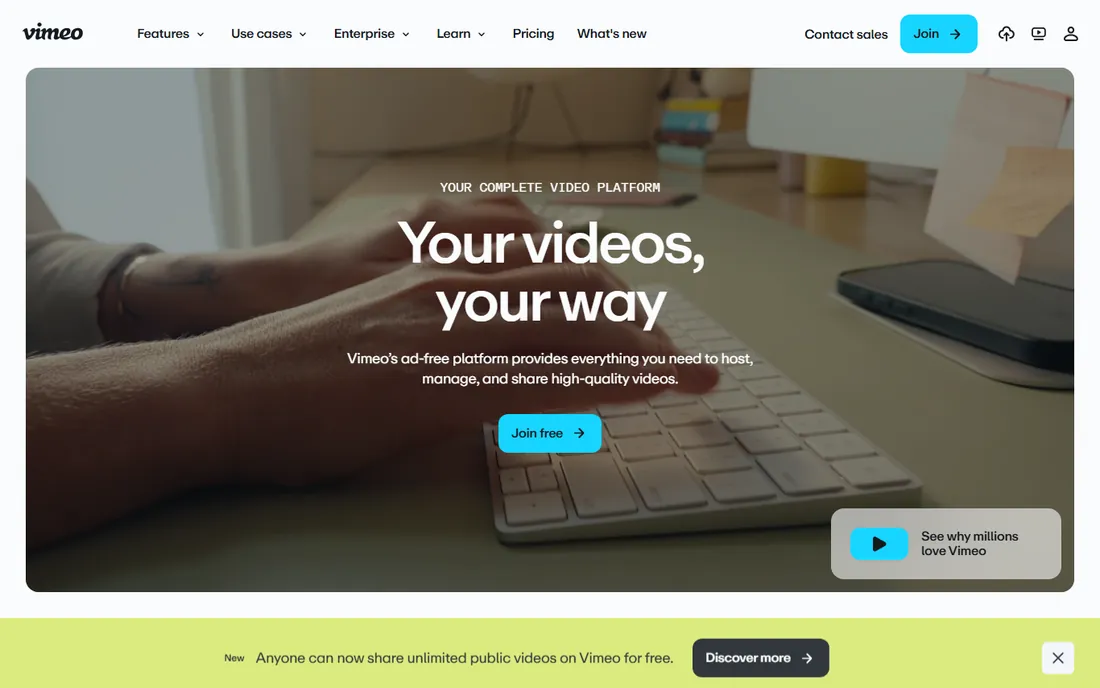 Vimeo homepage
