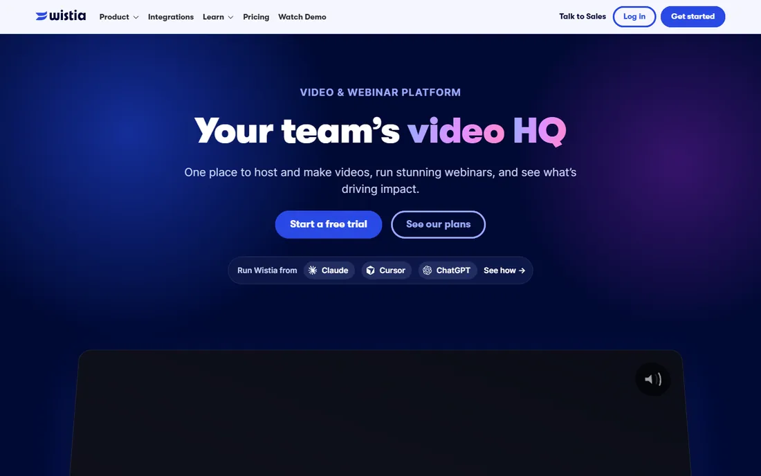 Wistia homepage