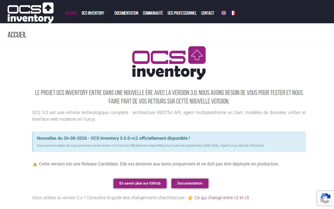 OCS Inventory homepage