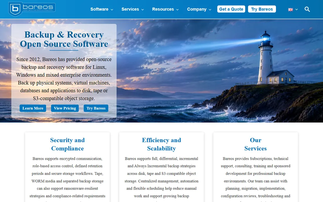 Bareos homepage
