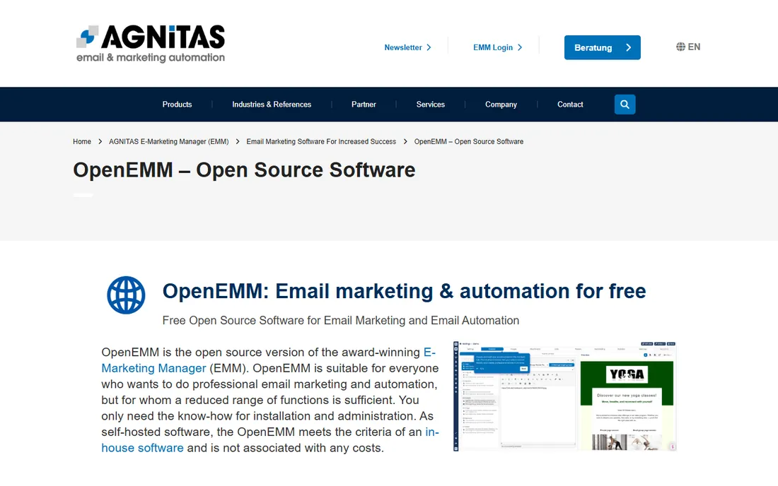 OpenEMM homepage
