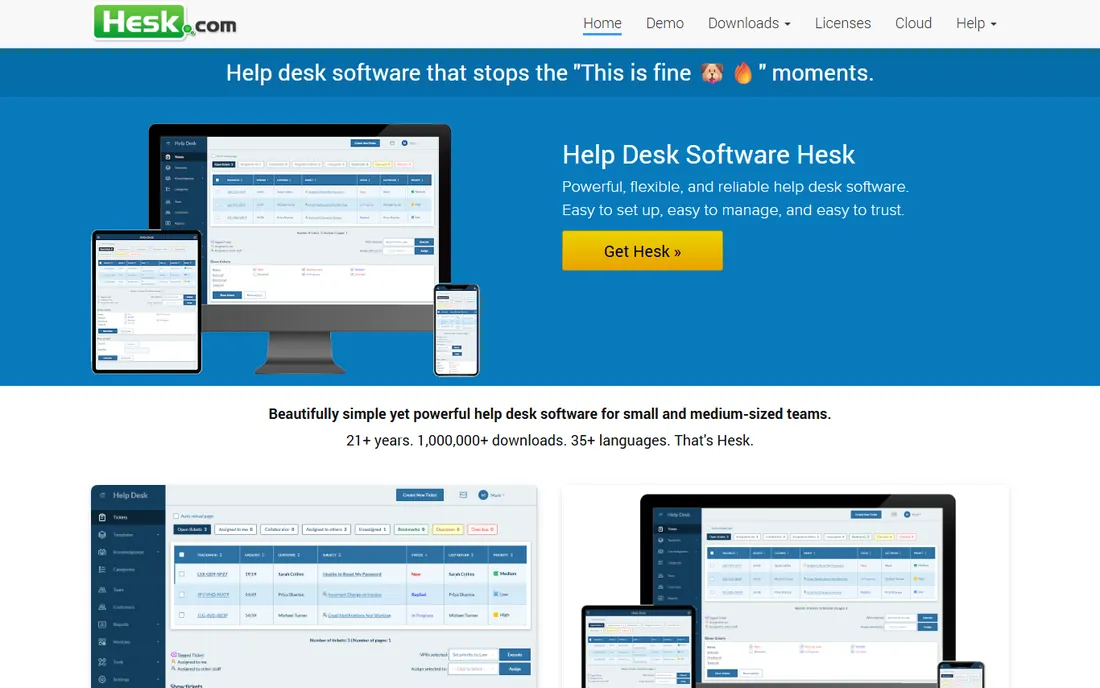 Hesk homepage