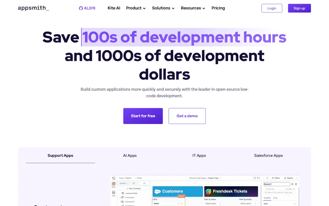 Appsmith homepage