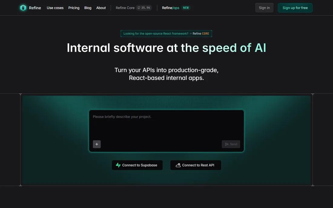 Refine homepage