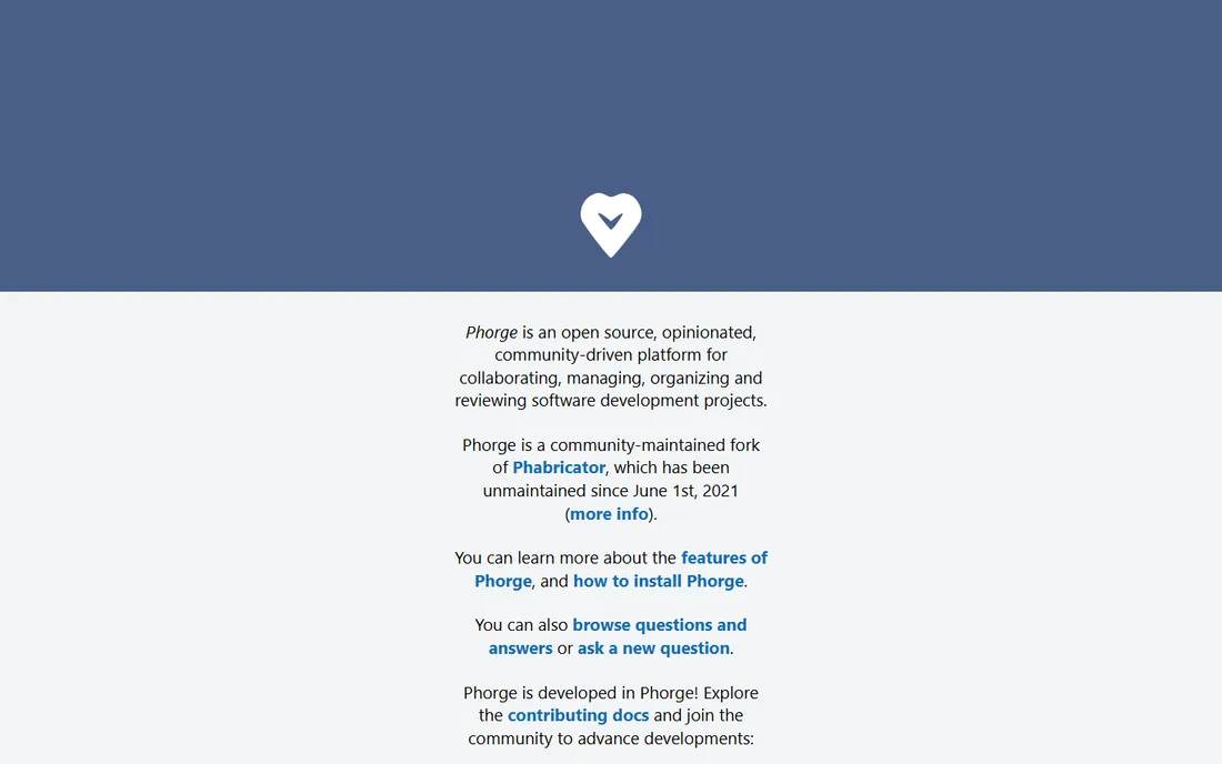 Phorge homepage