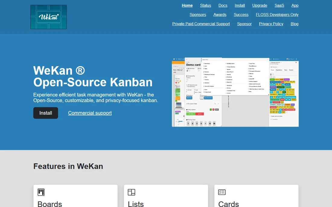 Wekan homepage