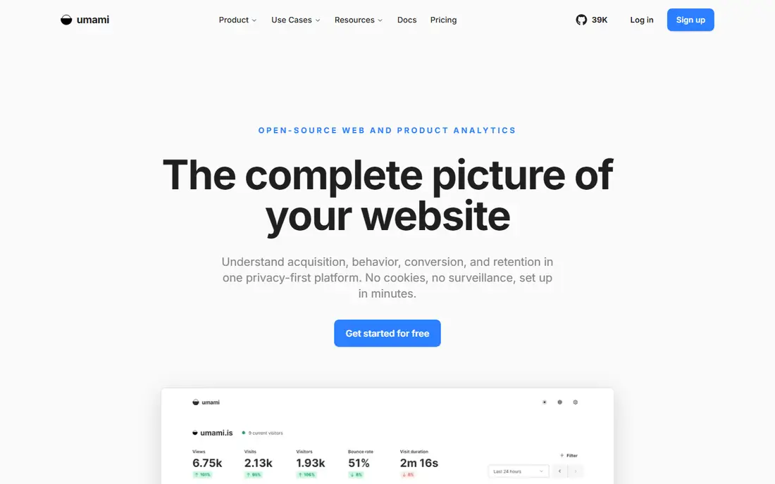 Umami homepage