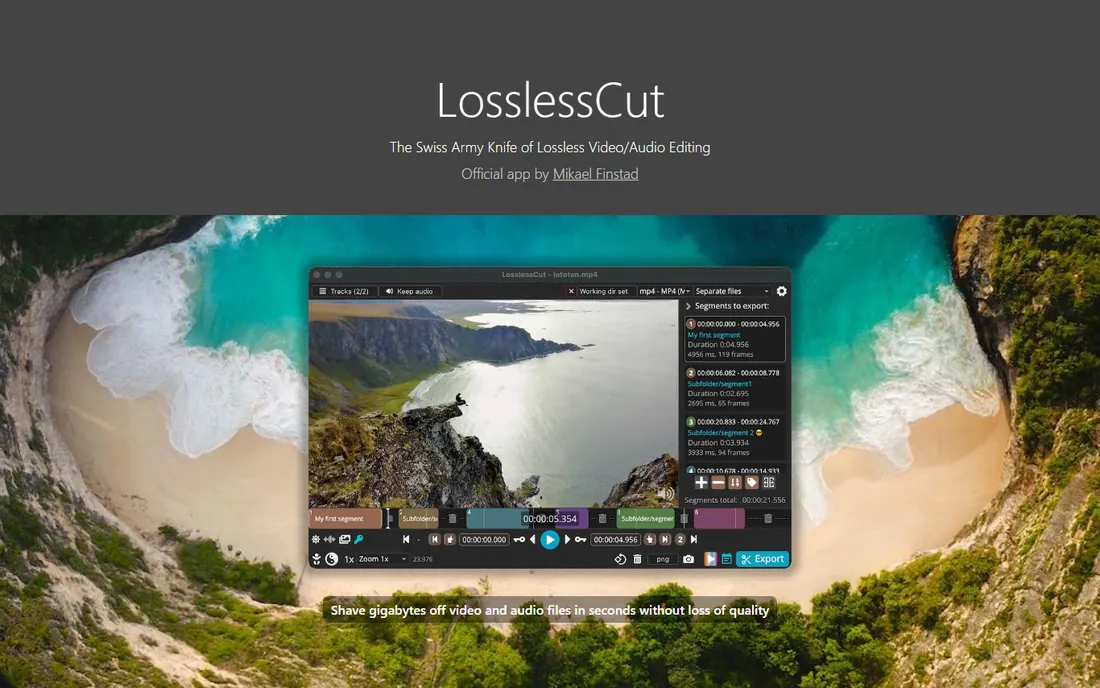 LosslessCut homepage