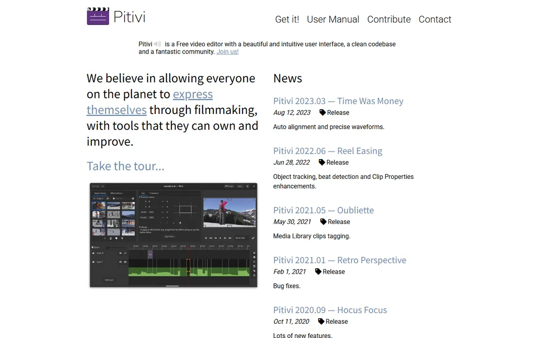 Pitivi homepage