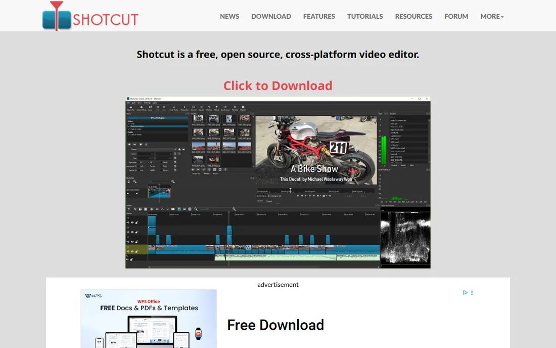 Shotcut homepage