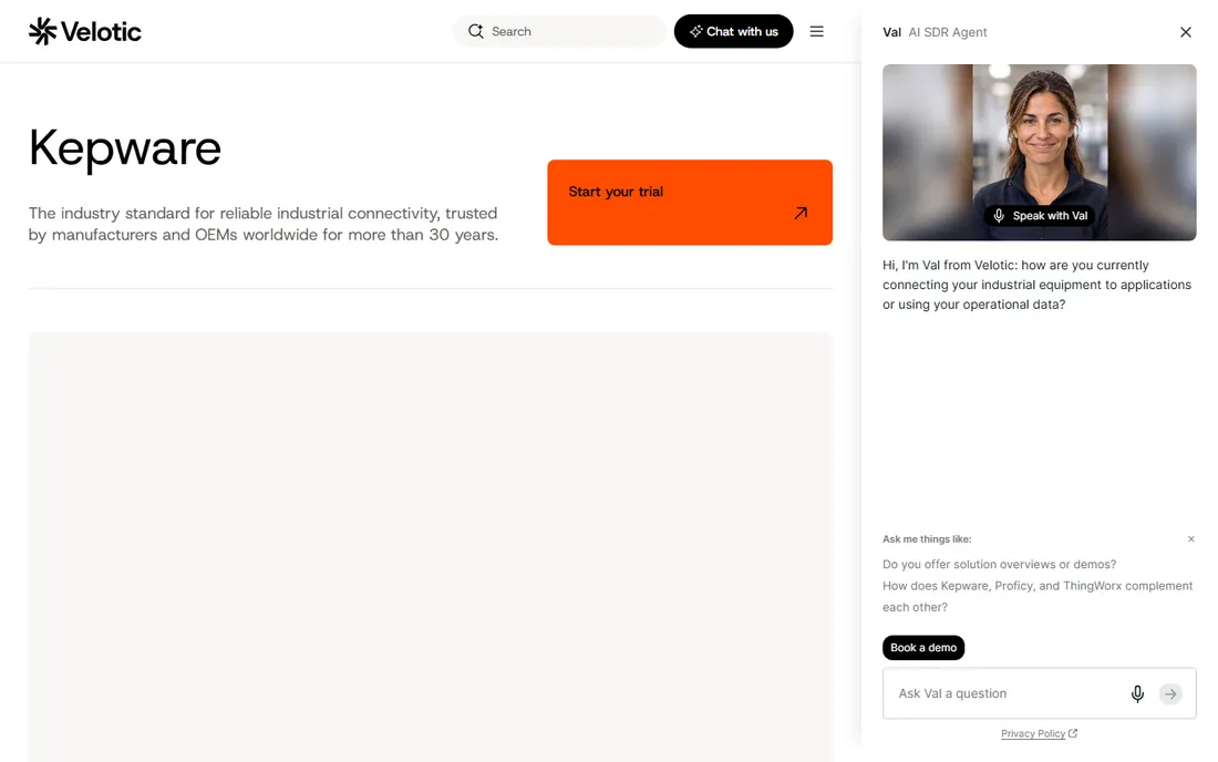 Kepware (PTC) homepage