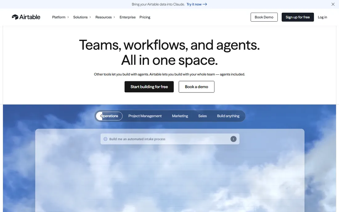 Airtable homepage