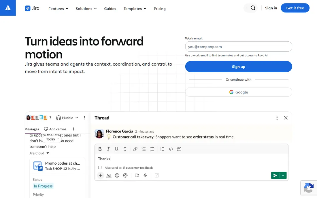 Jira homepage