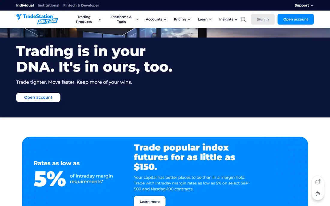 TradeStation homepage