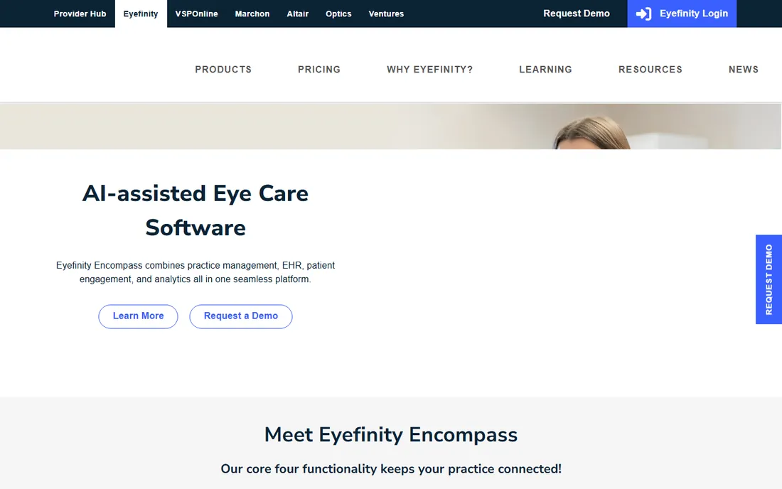 Eyefinity Encompass homepage