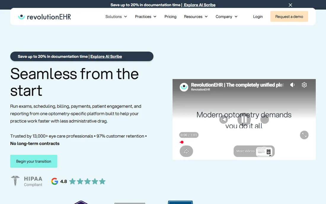 RevolutionEHR homepage