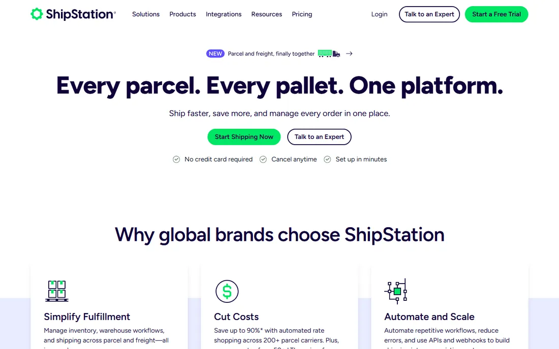 ShipStation homepage