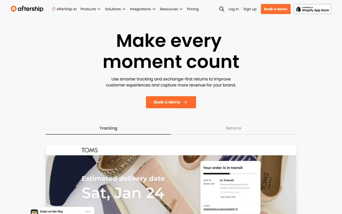 AfterShip Shipping homepage